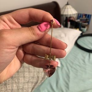 Betsy Johnson pink and gold heart earrings NEW